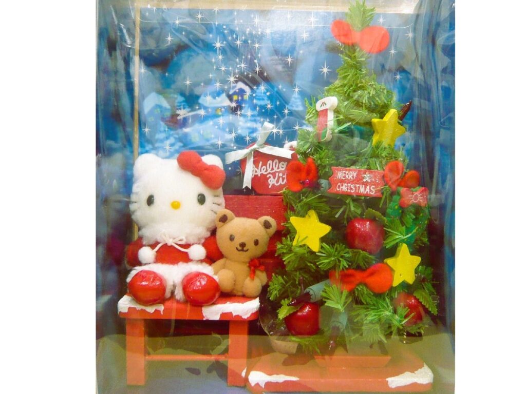 激レア ばらキティ クリスマス ツリー ジオラマ ハローキティ ウェディング sanrio（サンリオ） ハローキティ クリスマスカード 立体 ピンクの
